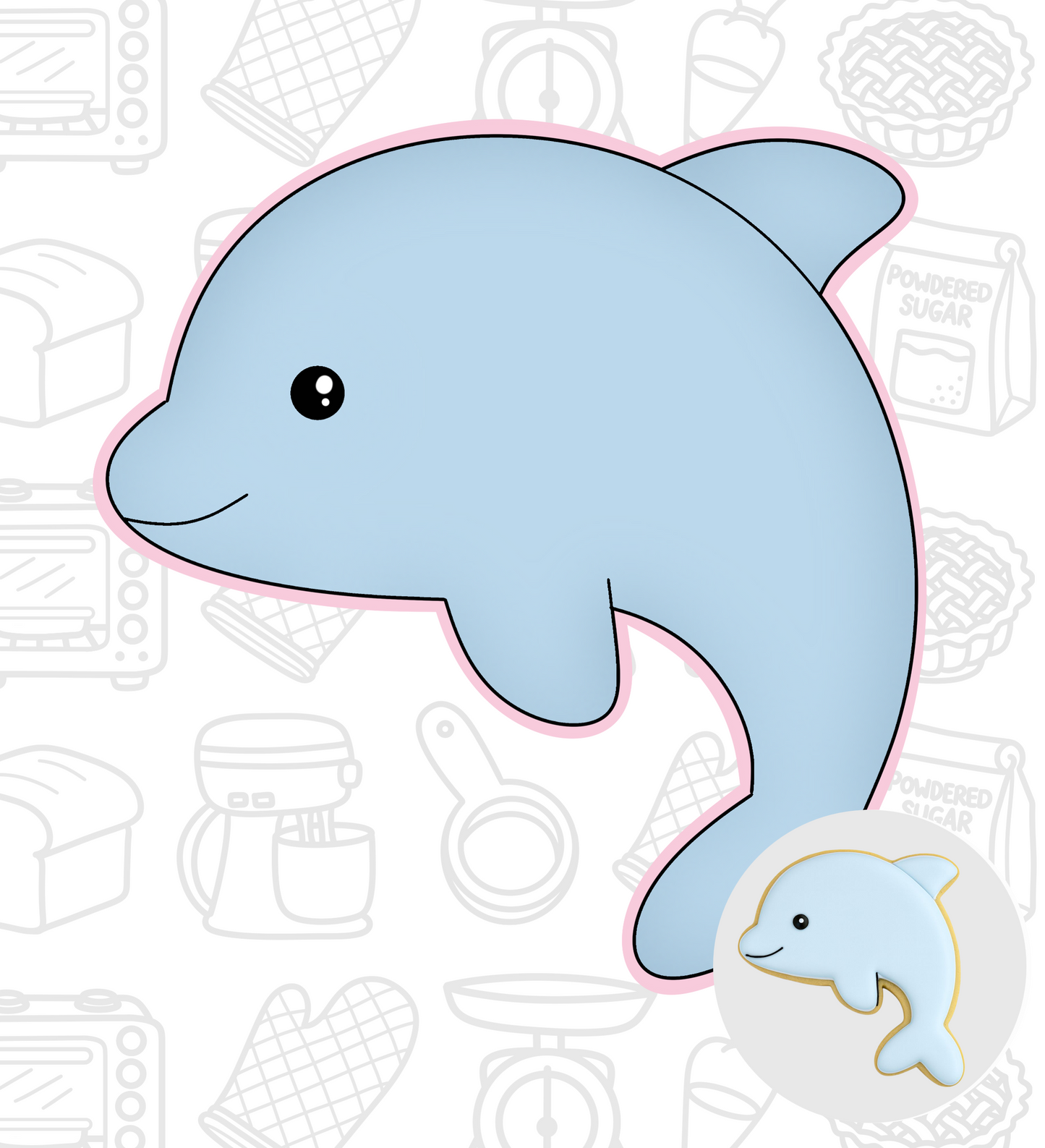 287. Dolphin Cookie Cutter