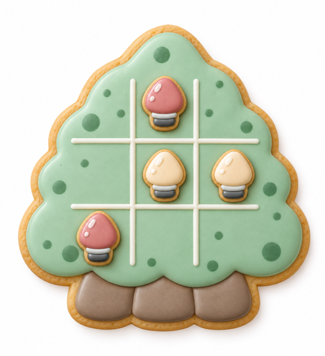 1071. Tic Tac Toe Christmas Tree Cookie Cutter Set