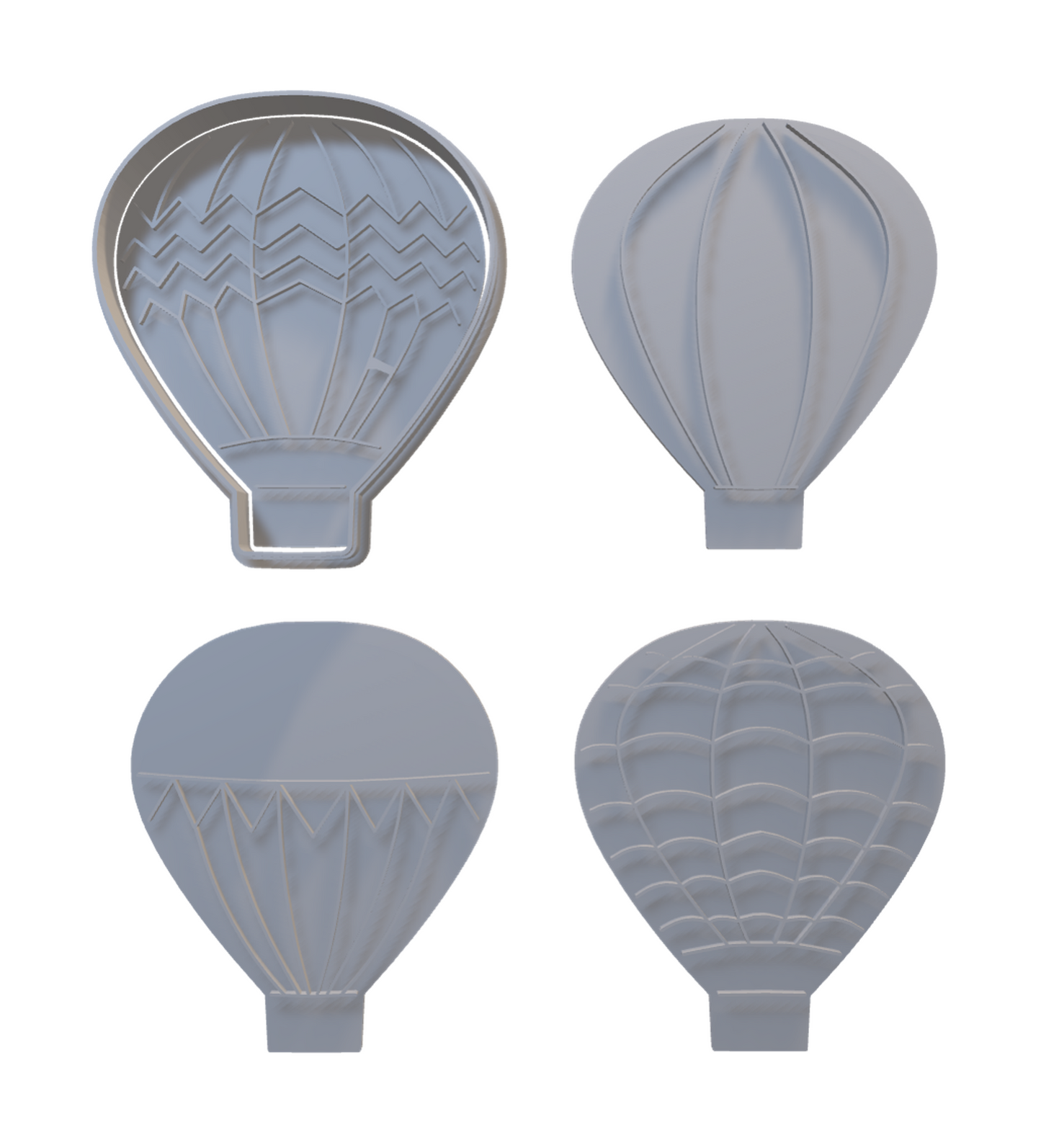 924. Hot Air Balloons Cutter and Stamps (Set of 4)