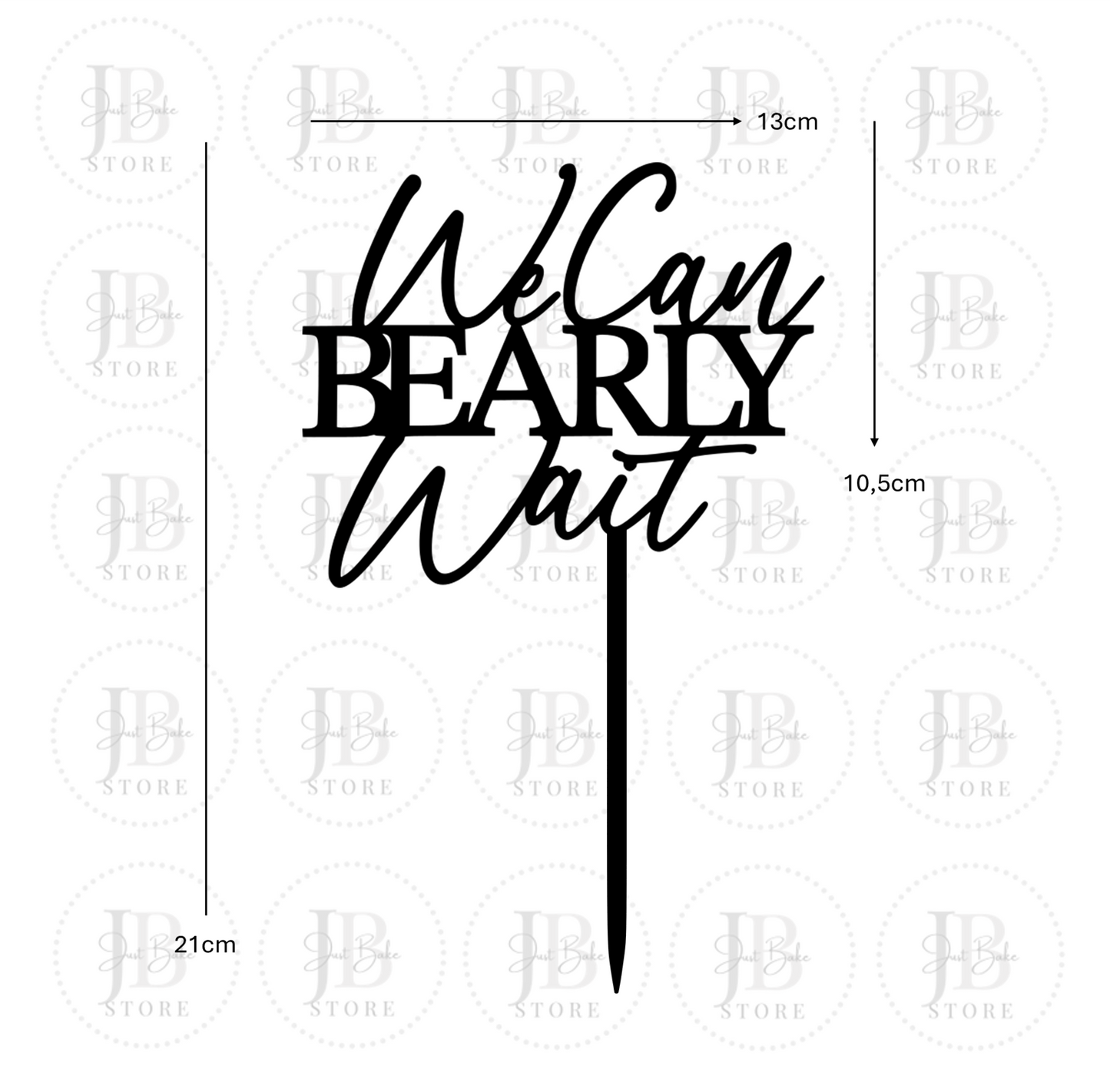 00158 - We Can Bearly Wait Cake Topper