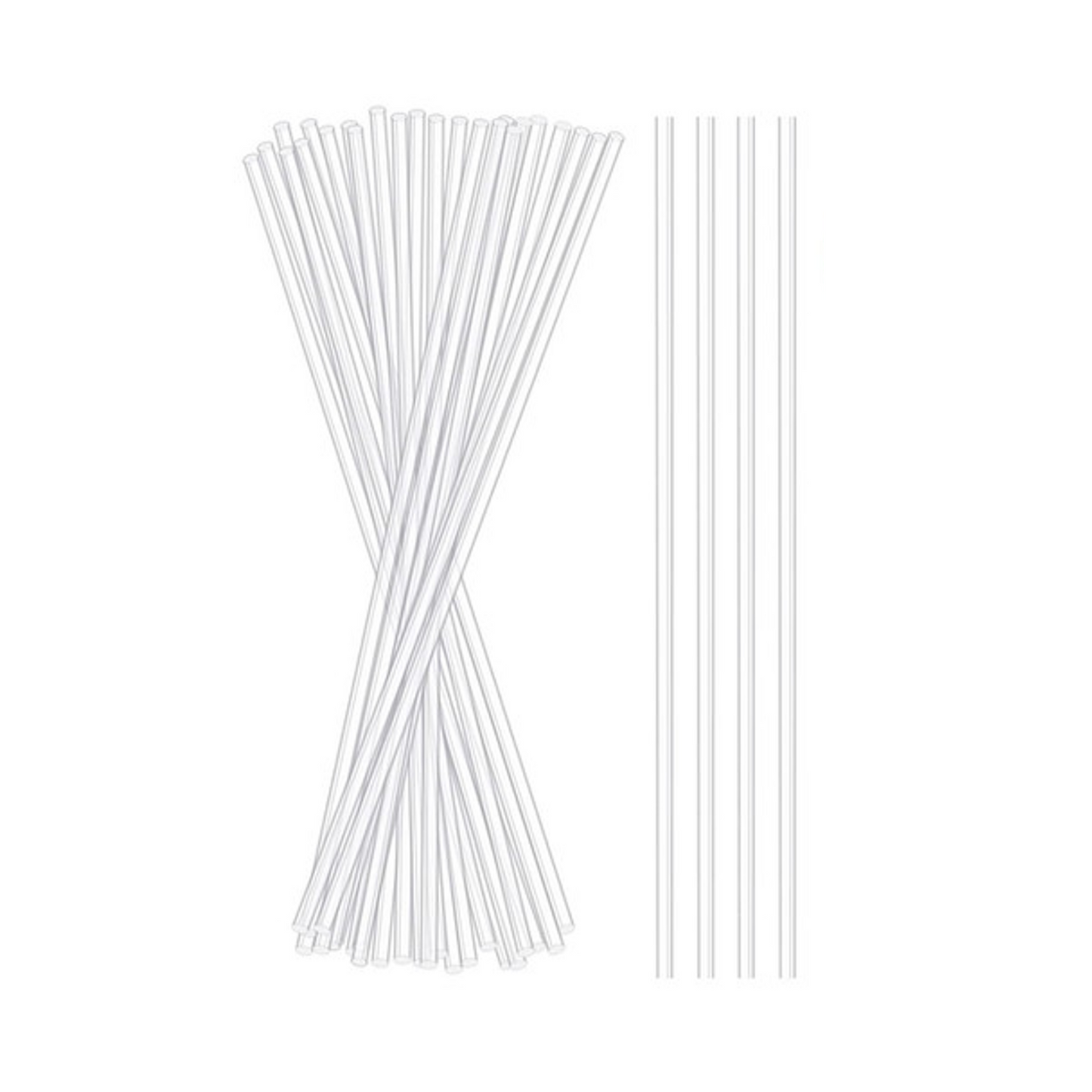 STOCK10 - Transparent Acrylic Lolly Sticks - Pack of 50 (10cm)