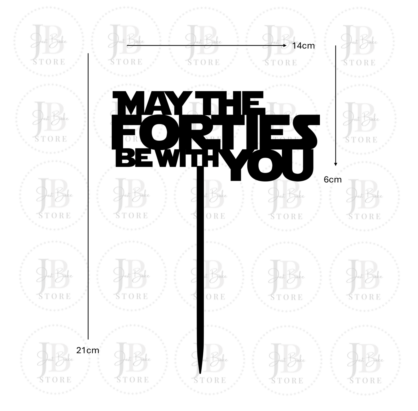 00176 - May the Forties Be With You Cake Topper