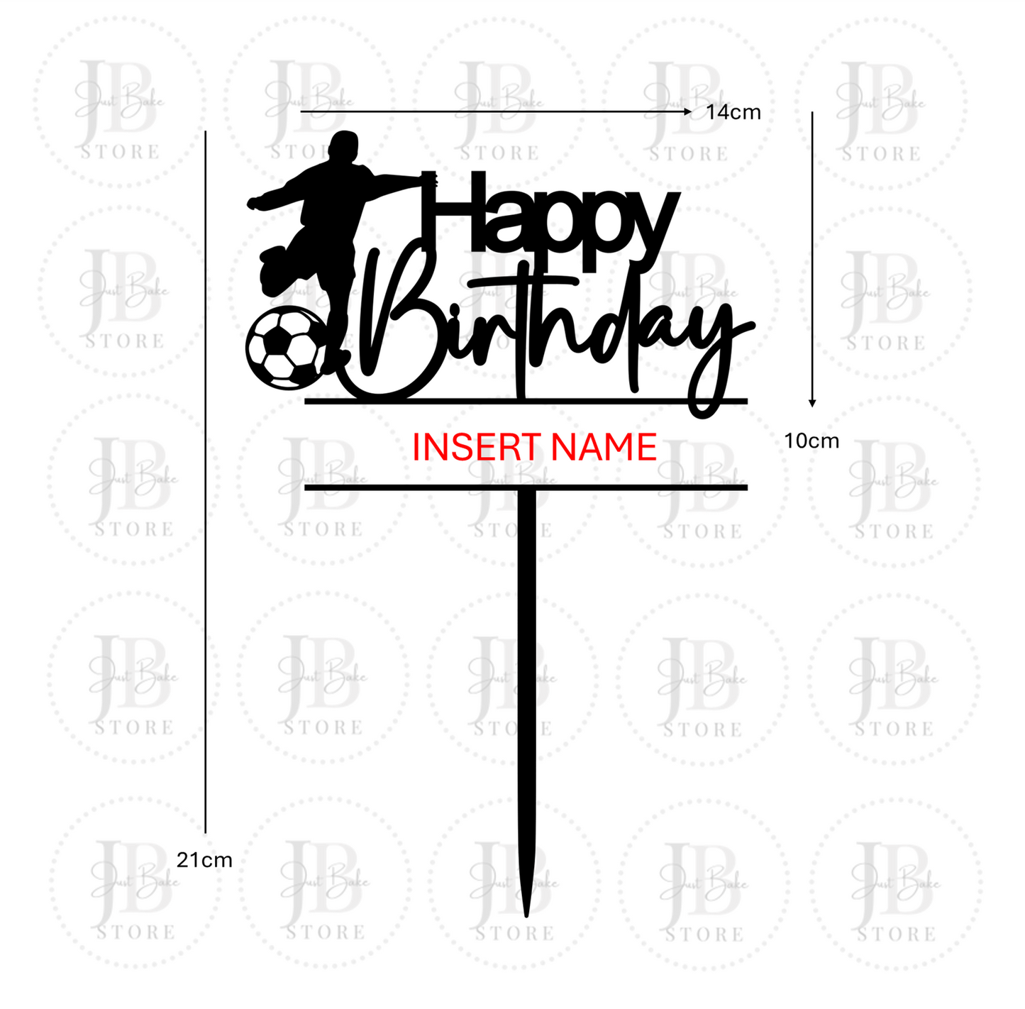 00178 - Personalised Soccer Cake Topper