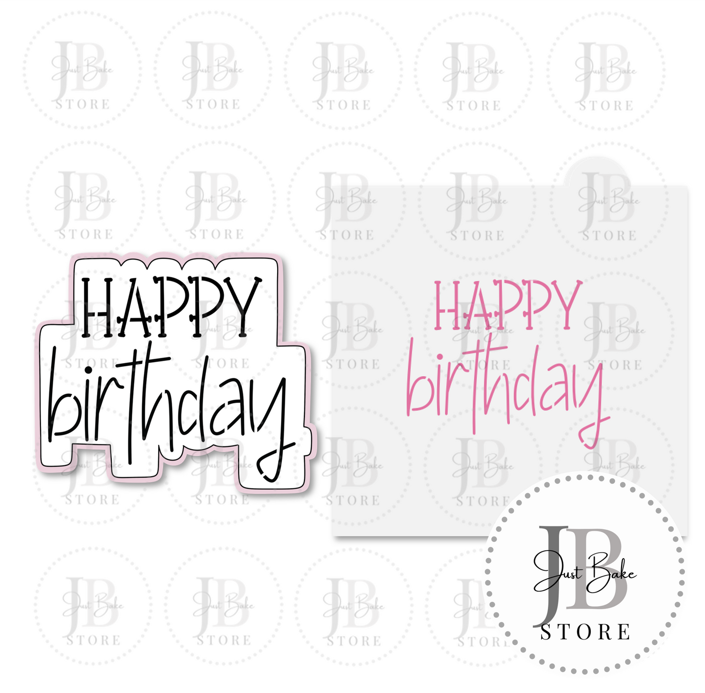 C0494 - Happy Birthday Cookie Cutter - STENCIL SOLD SEPERATELY