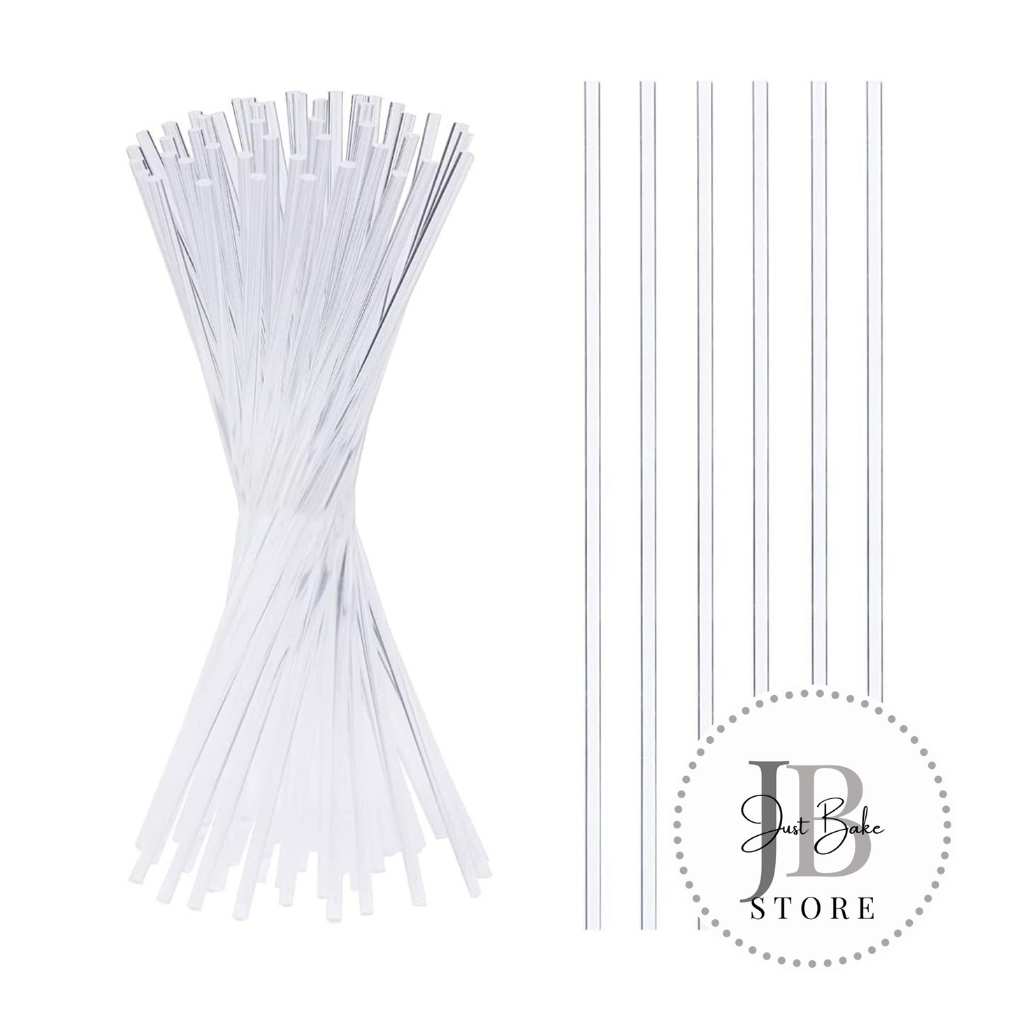100 - Transparent Acrylic Lolly Sticks - Pack of 50