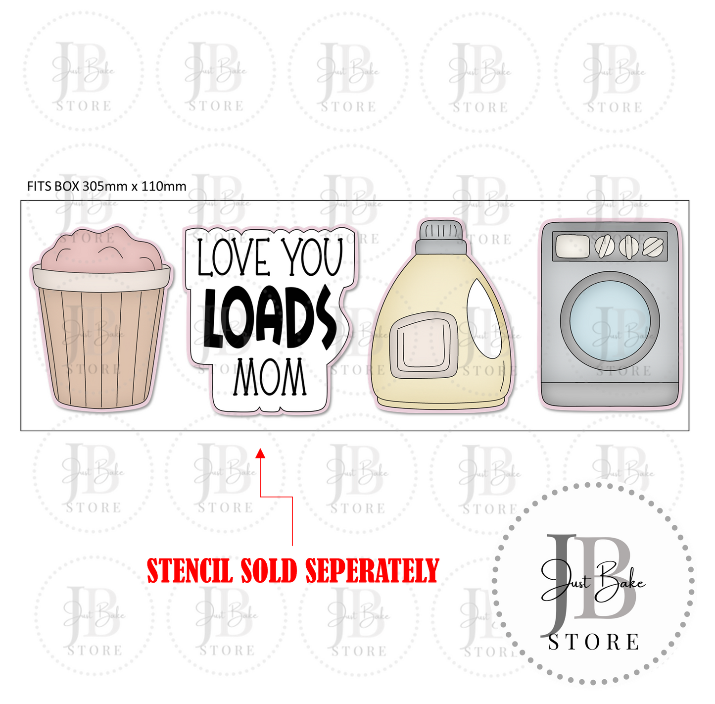 C0491 - Love You Loads Midi Set Cookie Cutter Set - STENCIL SOLD SEPERATLY