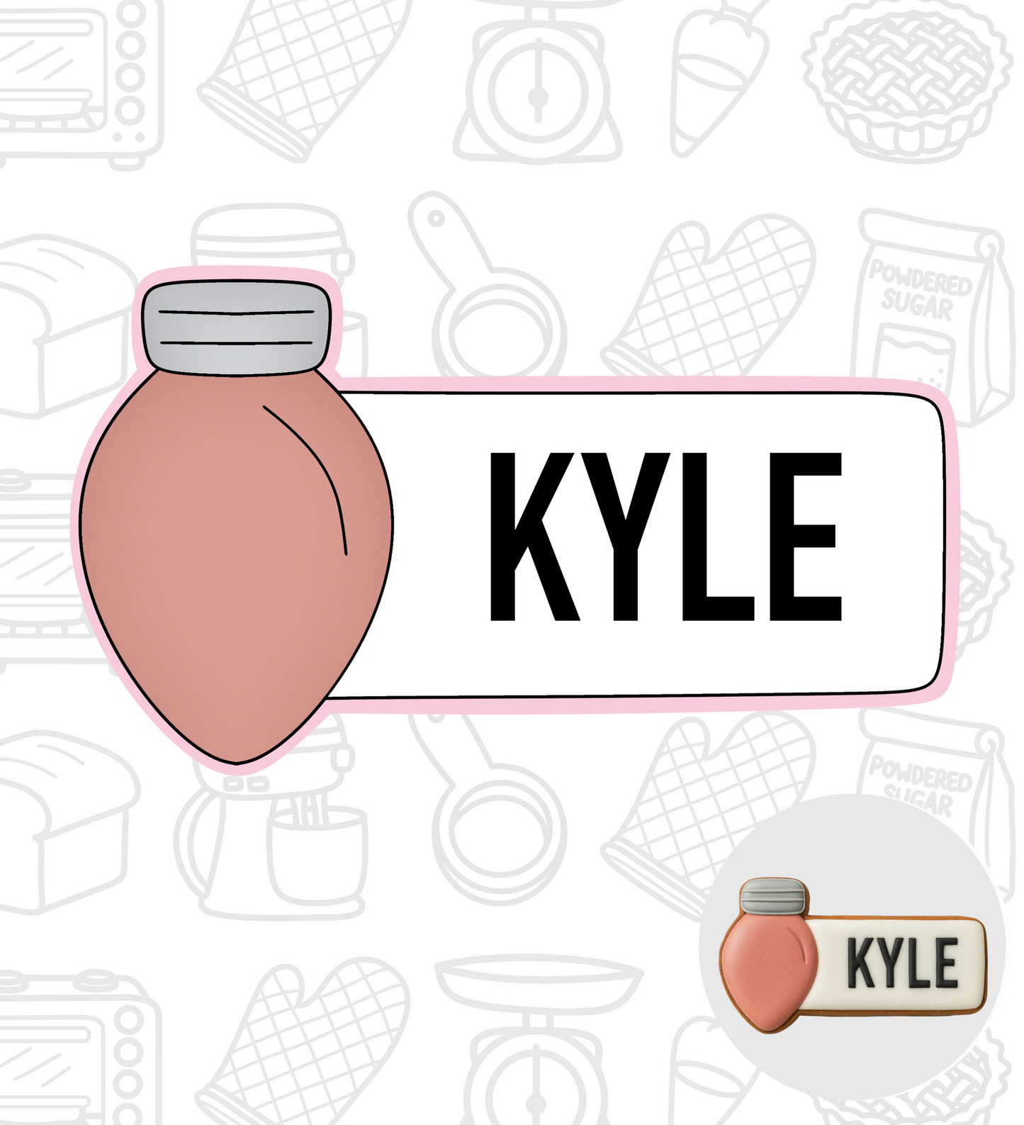 388. Christmas Light Plaque Cookie Cutter