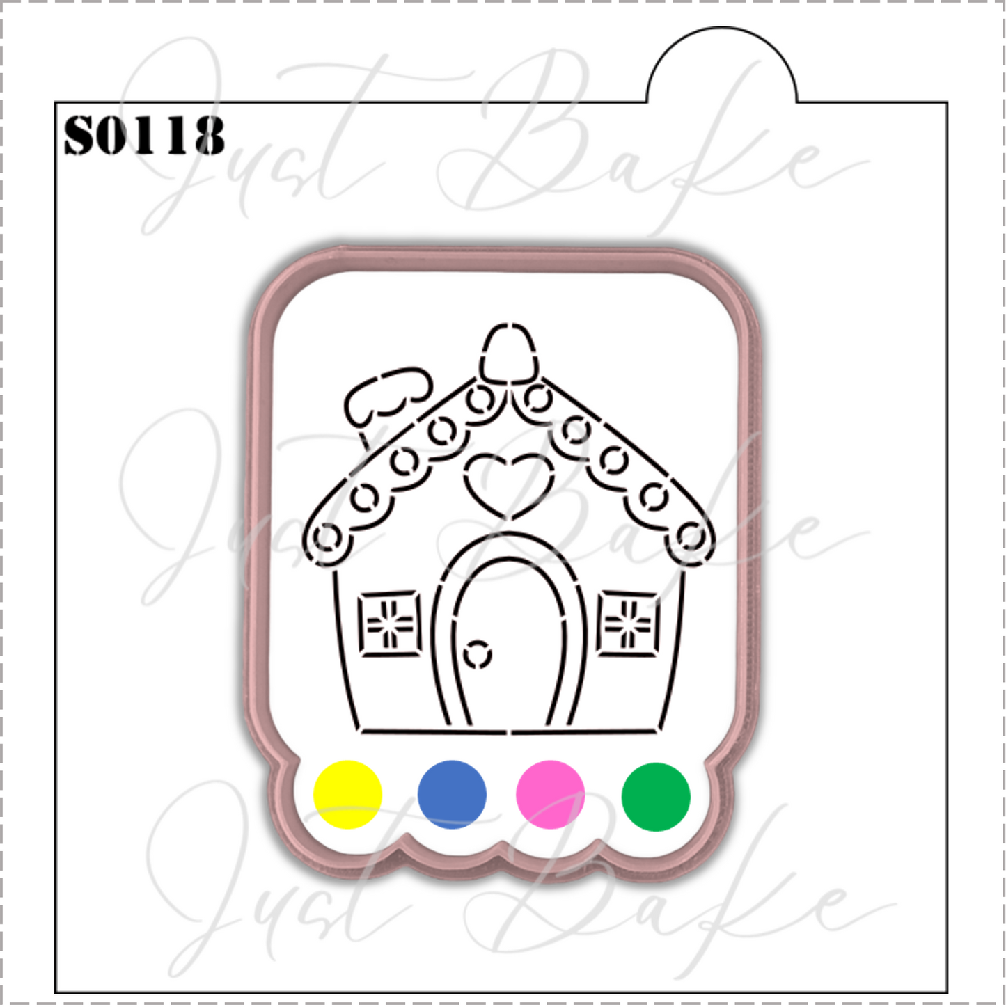 S0118 - GINGERBREAD HOUSE PYO STENCIL