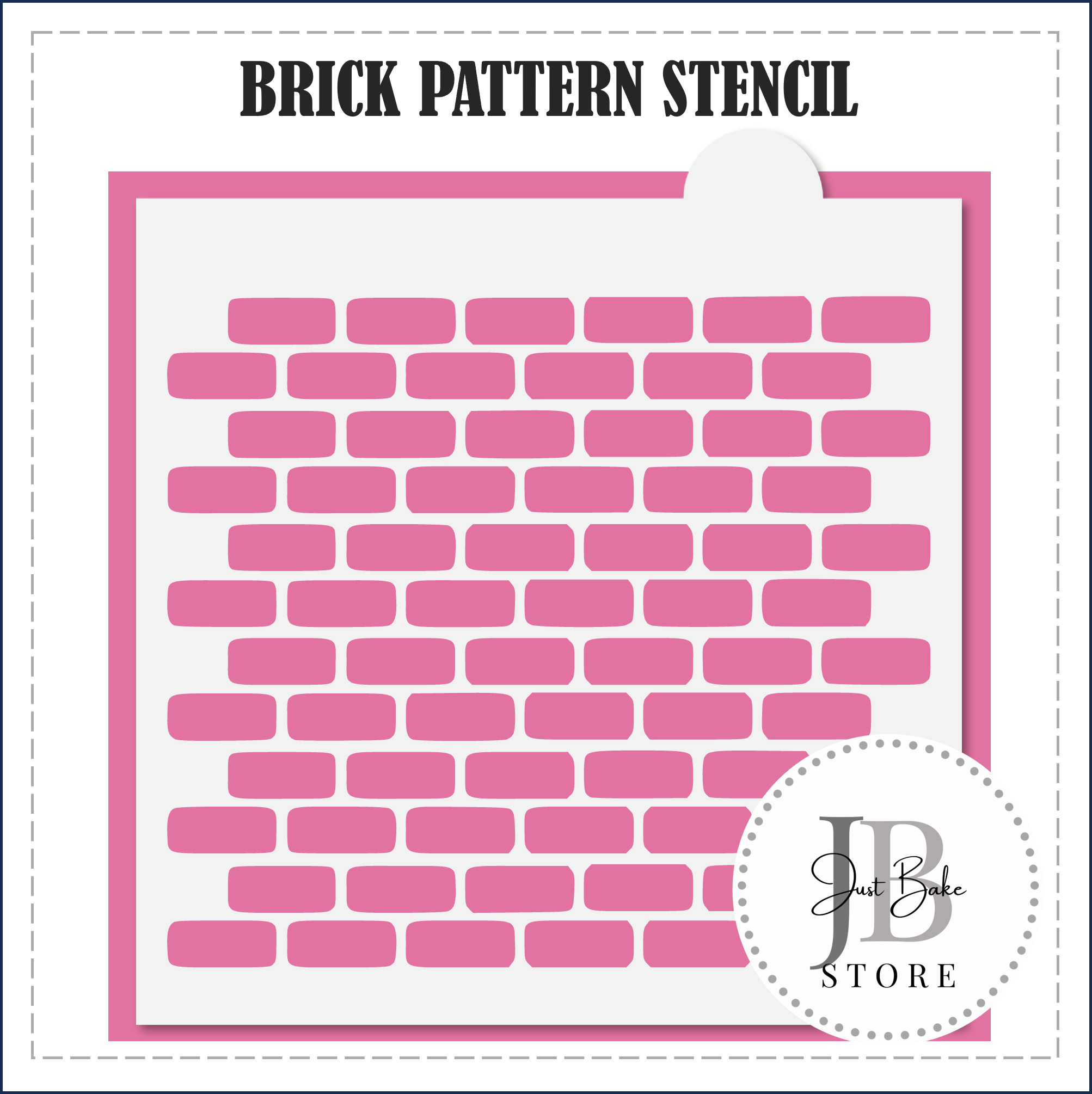 S134 BRICK PATTERN STENCIL Justbakestore