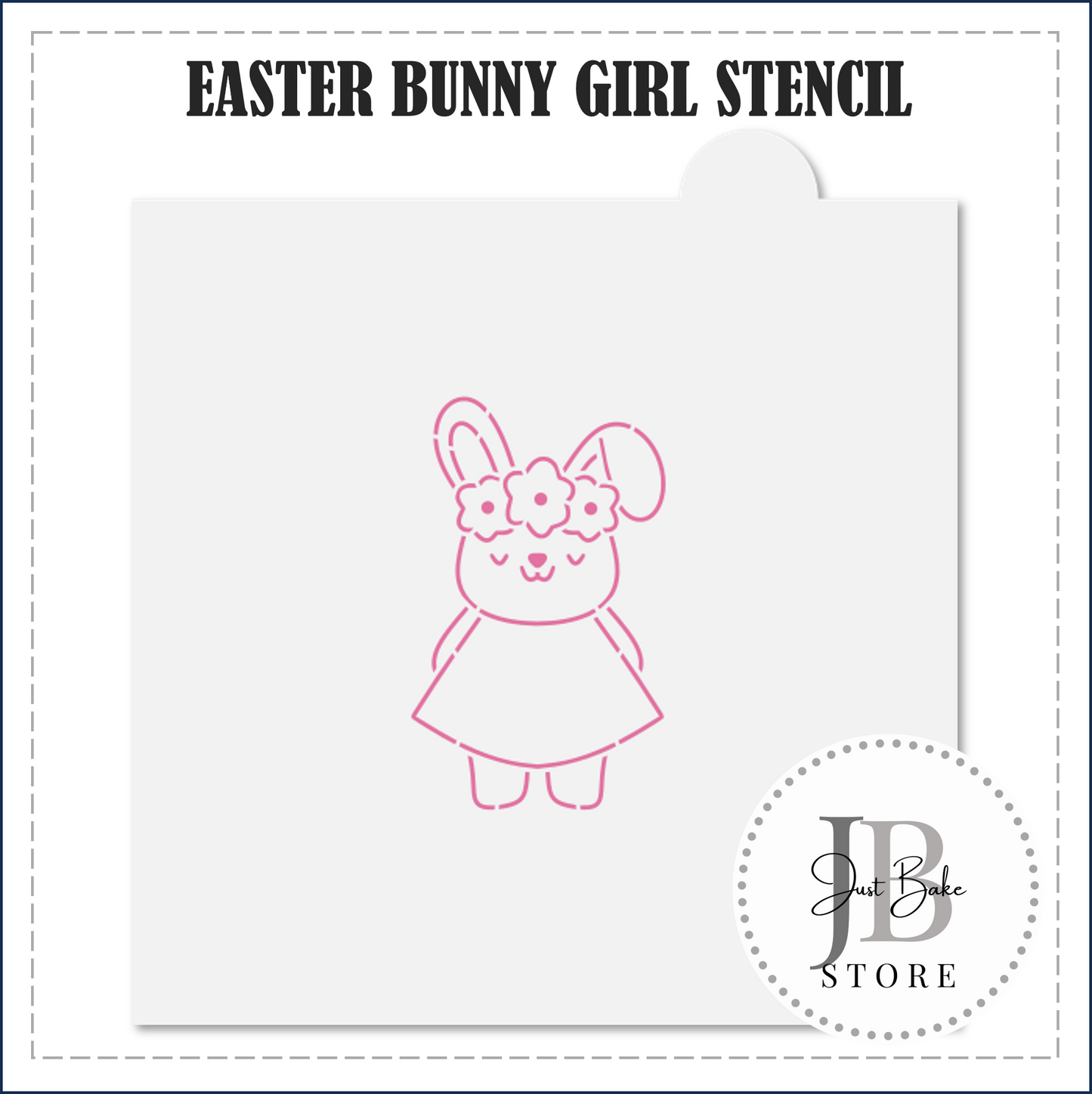 S64 - EASTER BUNNY GIRL PYO STENCIL
