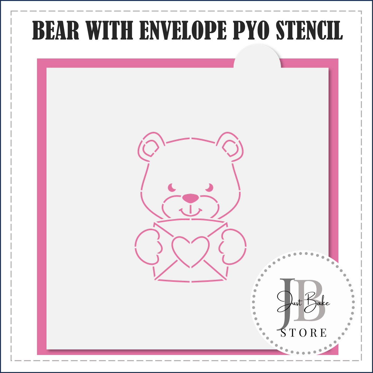 S72 - BEAR WITH ENVELOPE PYO STENCIL