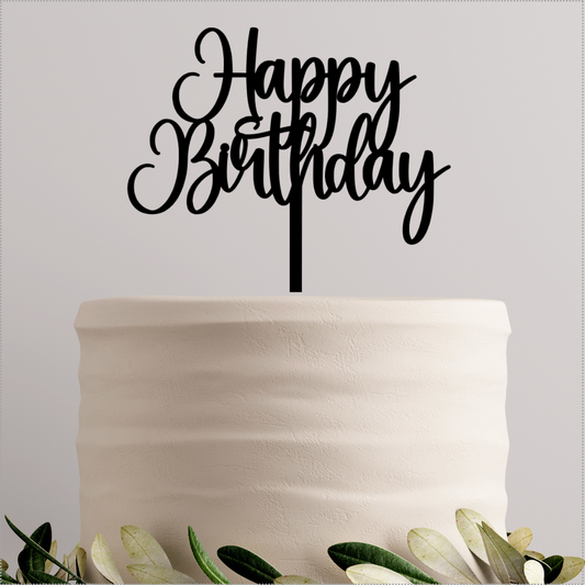 CAKETOPPER012 - HAPPY BIRTHDAY CAKE TOPPER