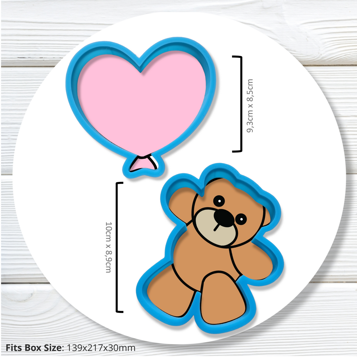 JBS0222 - Bear and Heart Set - Complete Set fits box : Size: 139x217x30mm
