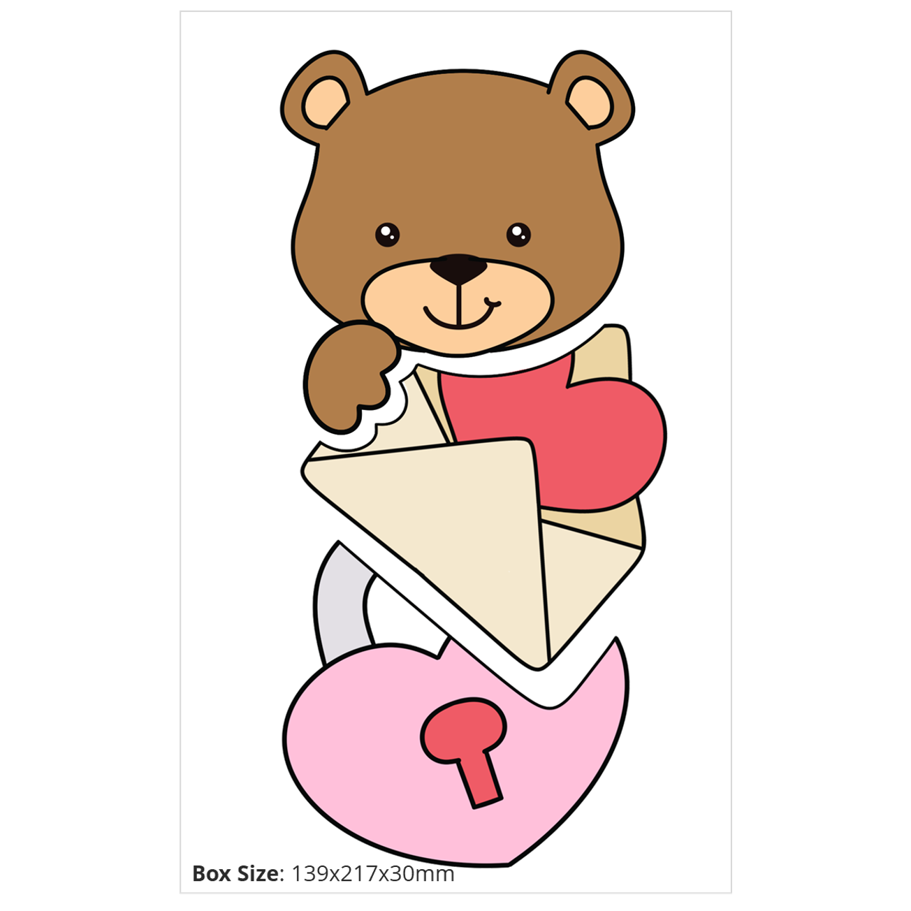 JBS0296 - Valentines Box Set of 3 - Complete Set fits box : Size: 139x217x30mm