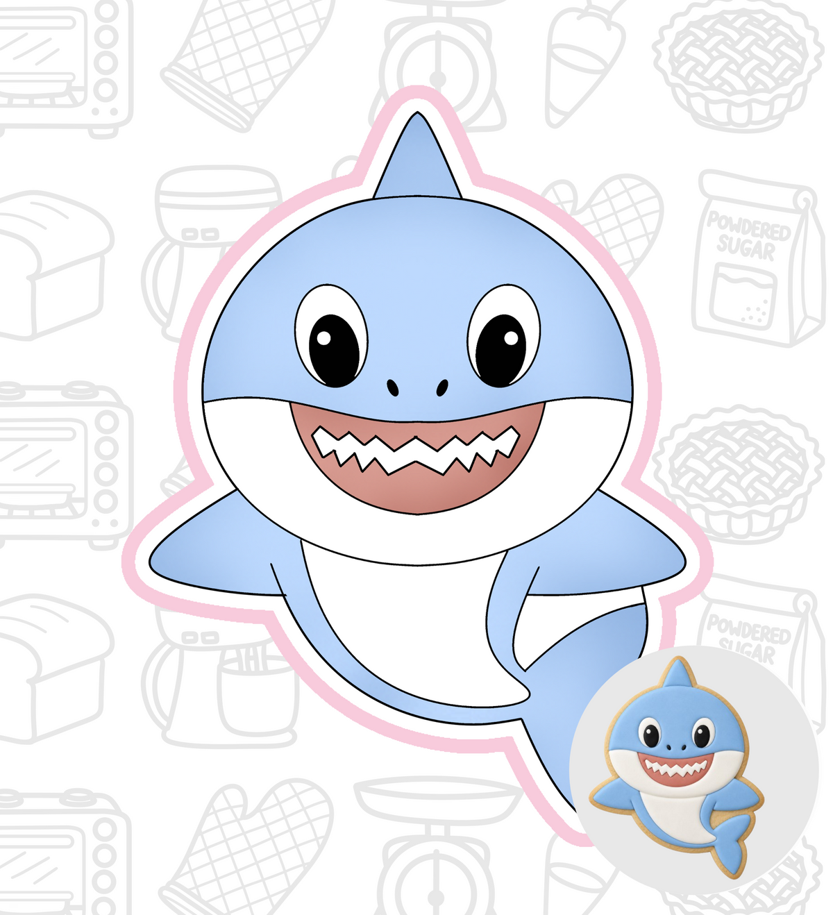 1044. Baby Shark Cookie Cutter