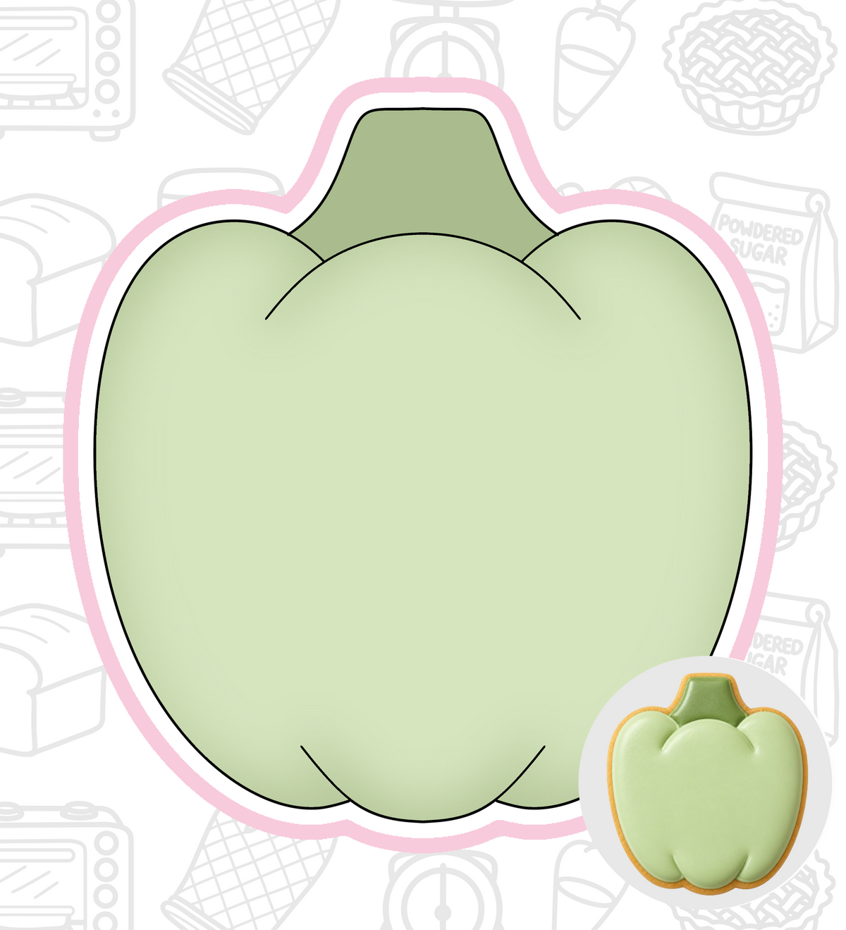 1046. Green Pepper Cookie Cutter