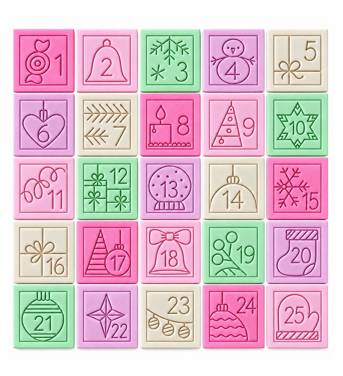Advent Calendar Cookie Cutter and Stamp Set