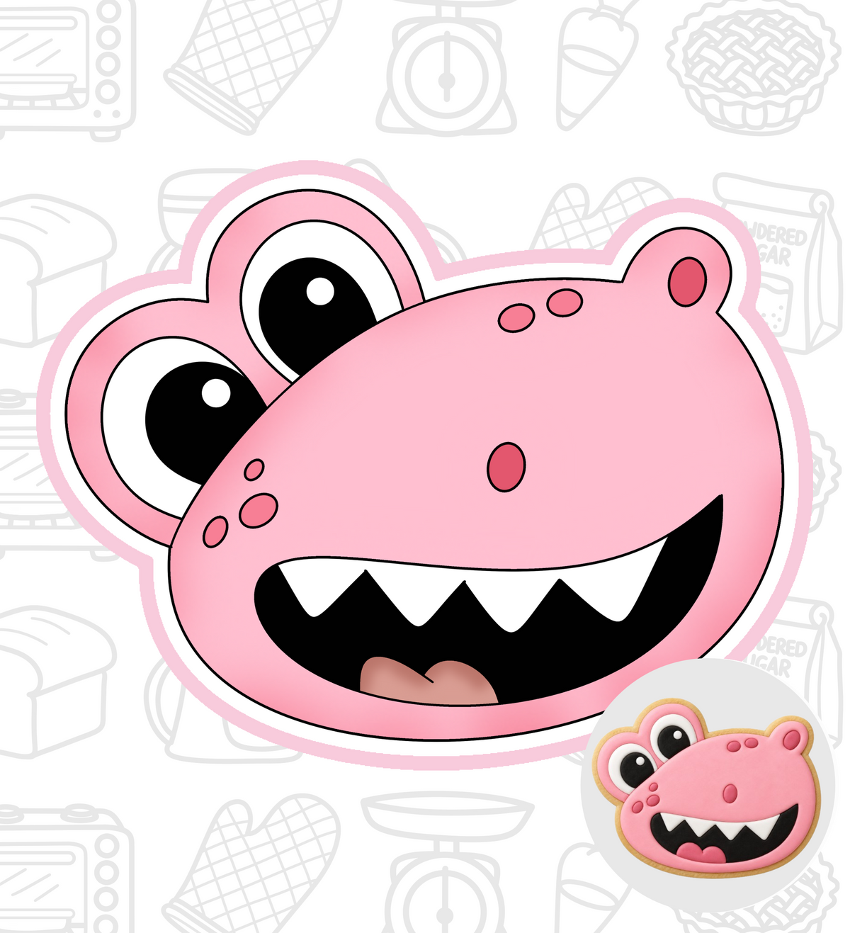 1057. Dinosaur Head Cookie Cutter