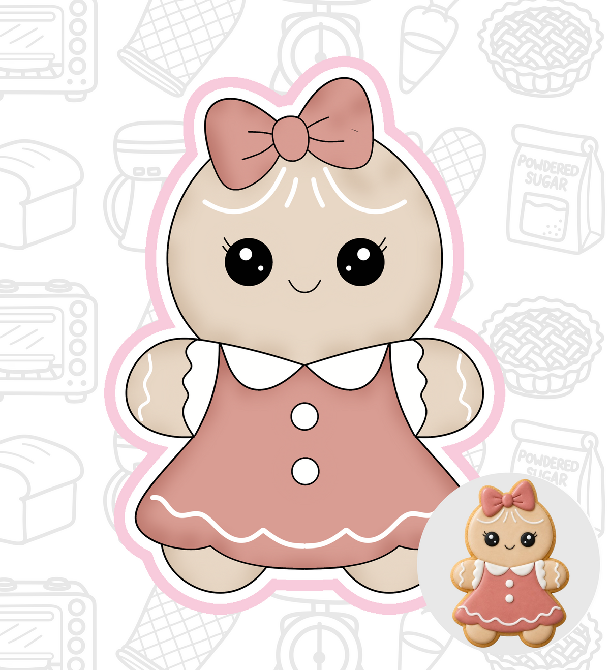 1075. Gingerbread Girl Cookie Cutter