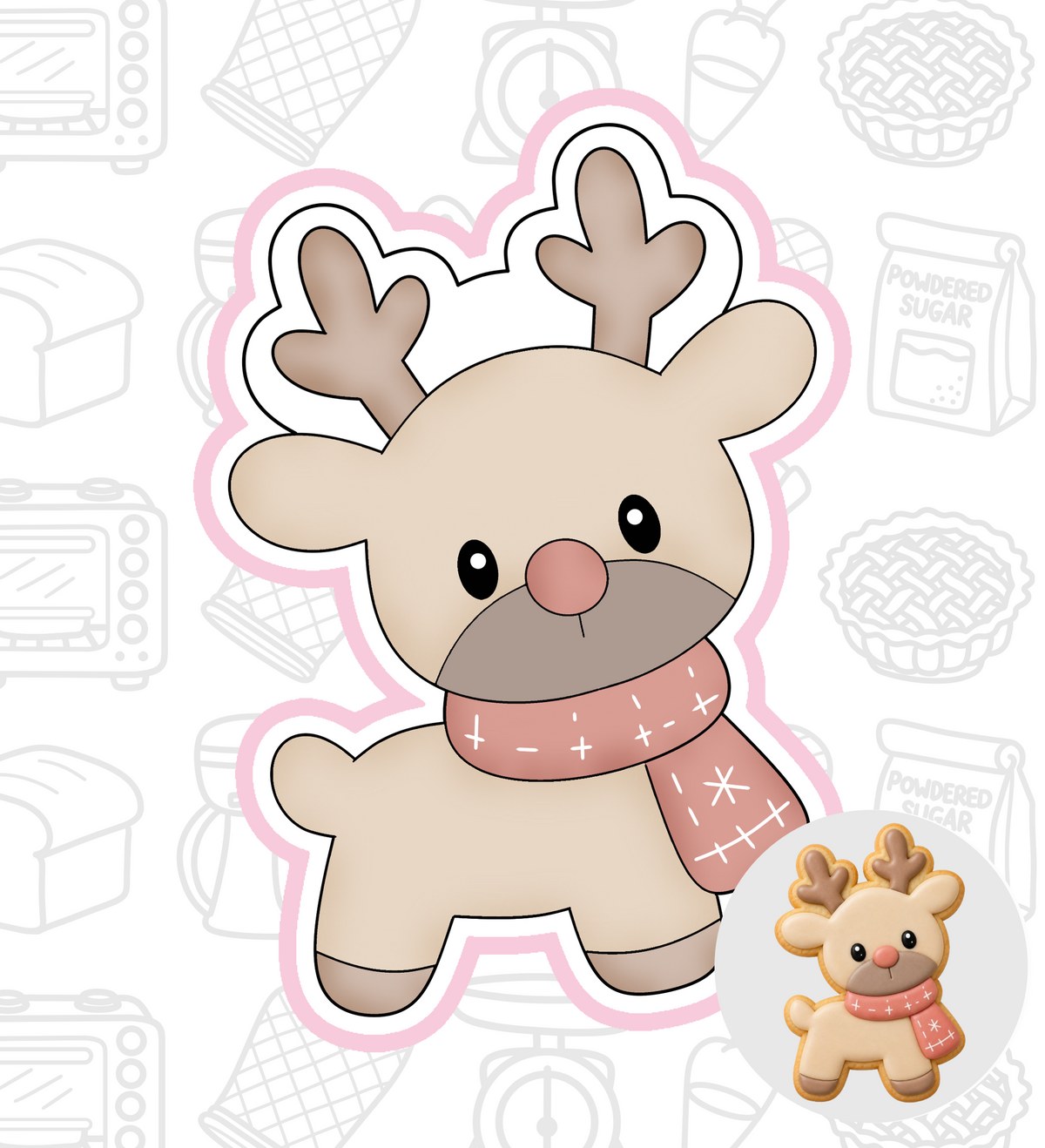 1076. Reindeer Cookie Cutter