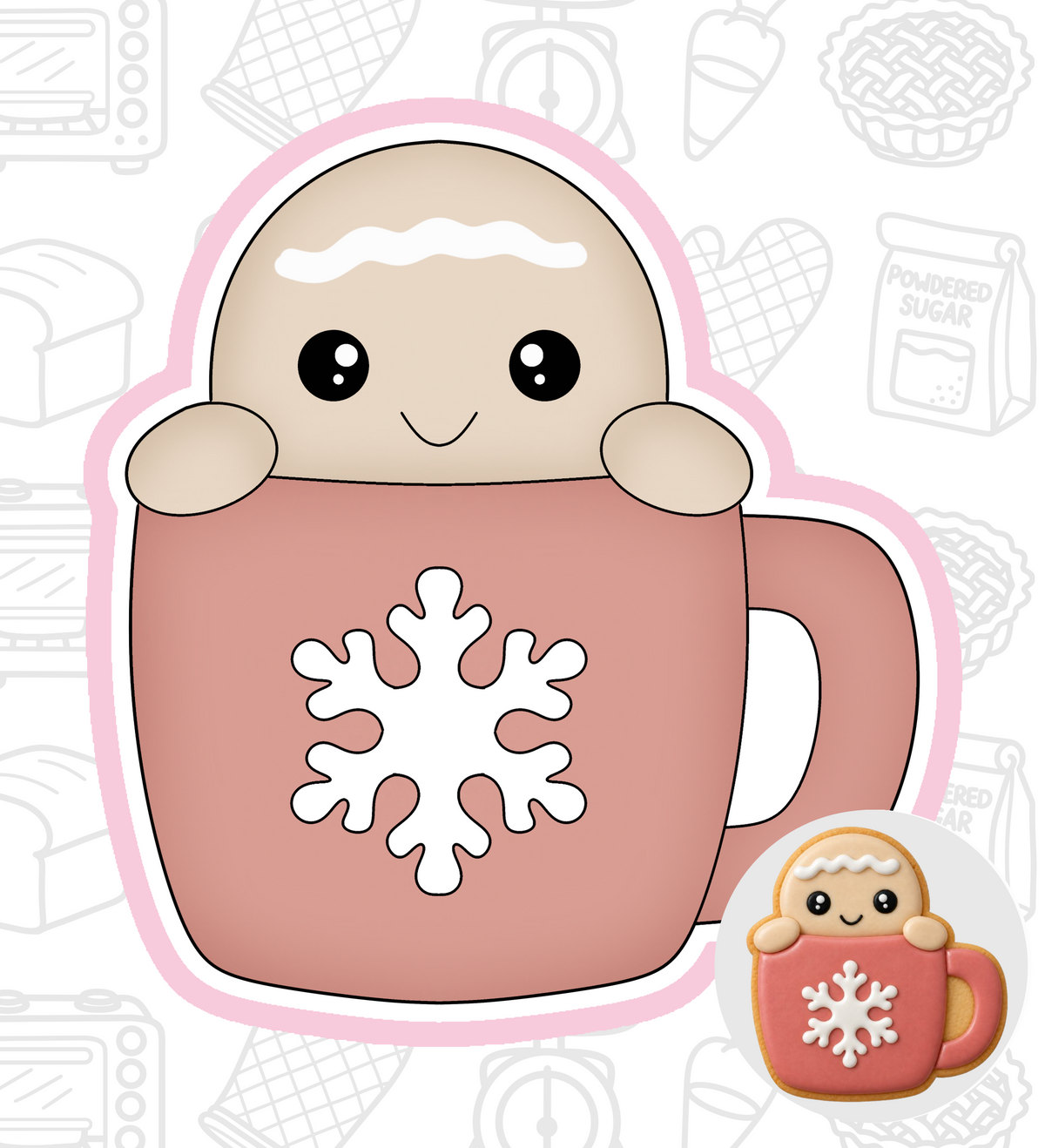 1078. Peaking Gingerbread Man Cookie Cutter