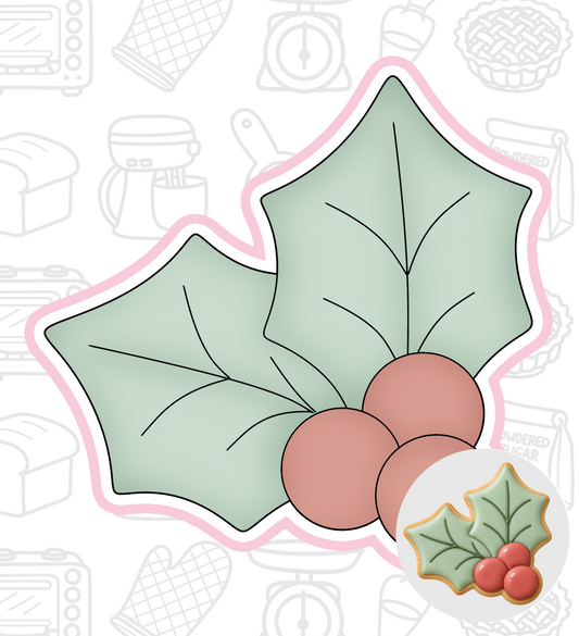 1079. Holly Leaf Cookie Cutter