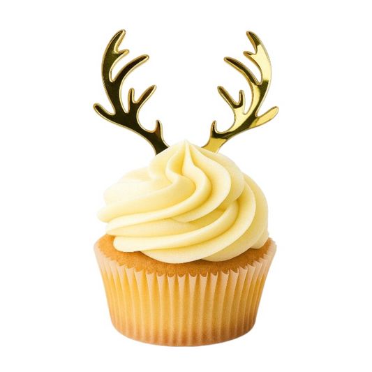 219. Reindeer Horns Cupcake Discs (3 per Packet) (Available in Gold, Rose Gold, Silver)