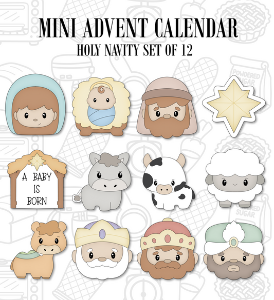 284. Mini Advent Calendar - Holy Nativity Set - (SIZE 4cm)