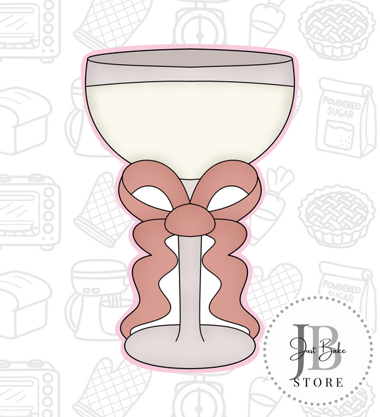 341. Wine Glass with Bow Cookie Cutter