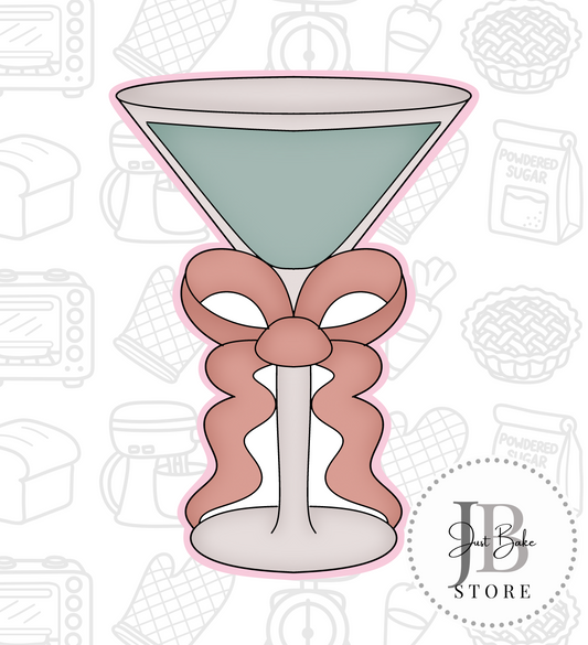 344. Martini Glass with Bow Cookie Cutter