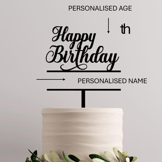 405. Personalized Happy Birthday Topper