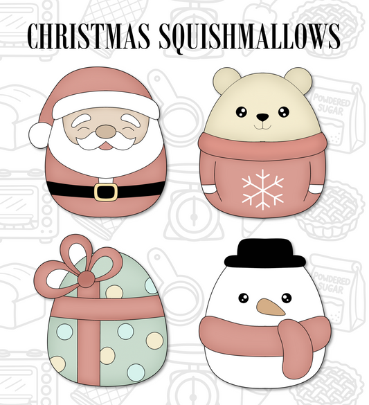 407. Christmas Squishmallow Cookie Cutter Set (Set of 4)
