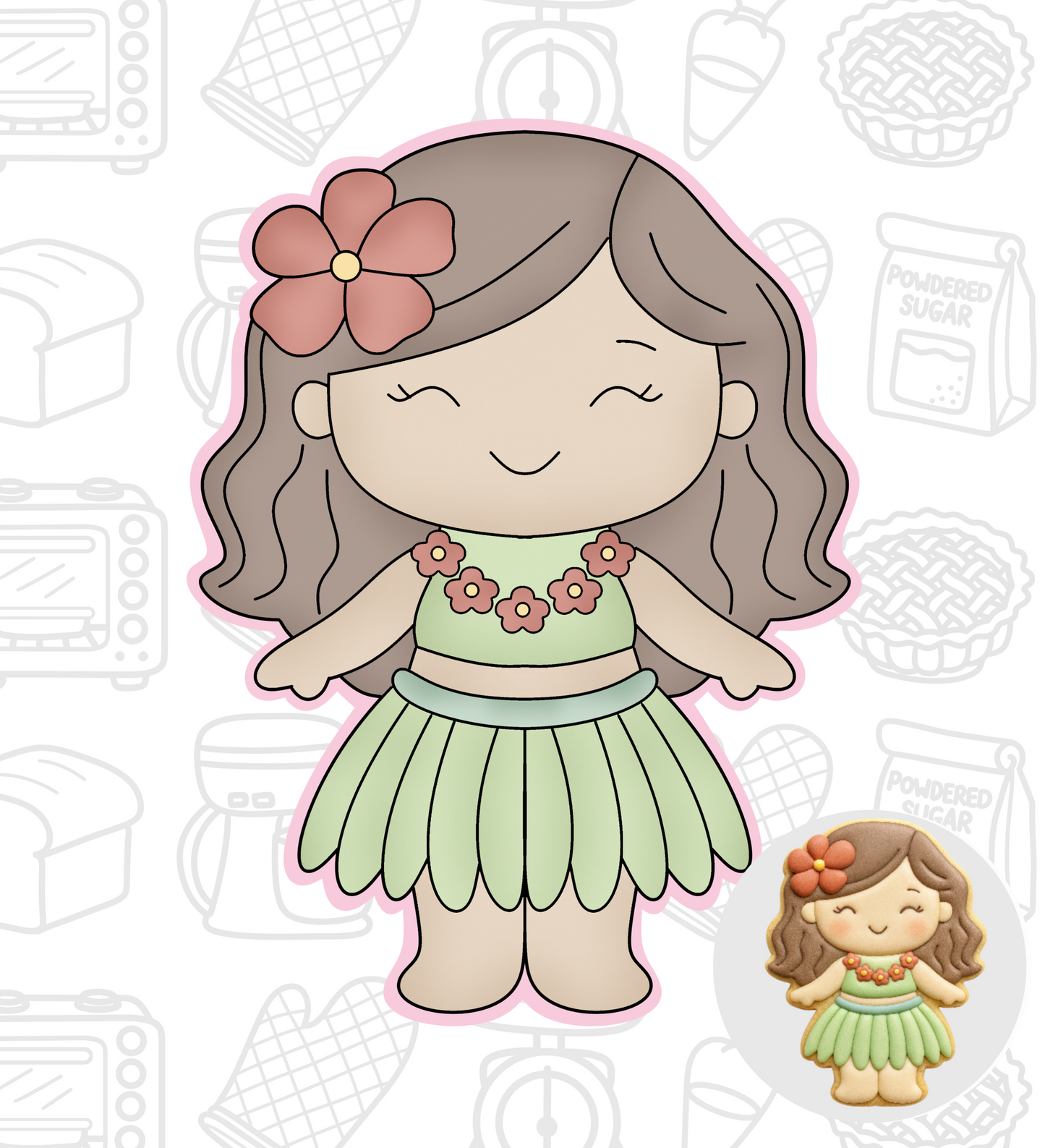414. Hawaii Hula Girl Cookie Cutter