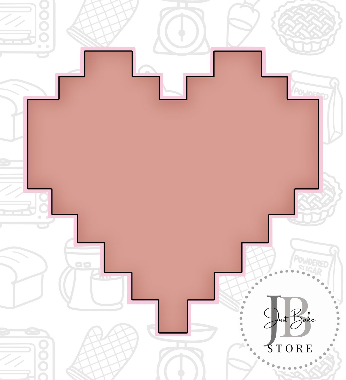 420. Pixel Heart Cookie Cutter