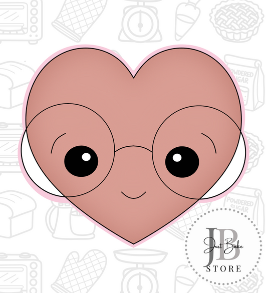 421. Heart with Glasses Cookie Cutter