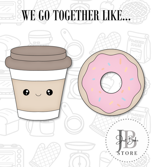 445. We go Together Like Coffee and Donuts Cookie Cutter Set
