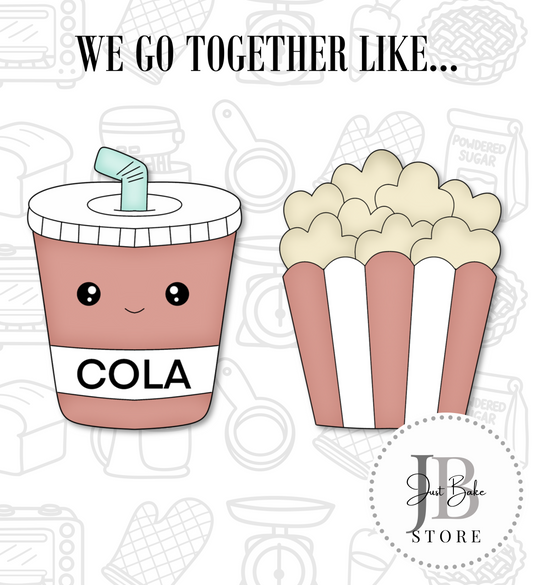 446. We go Together Like Popcorn and Soda Cookie Cutter Set