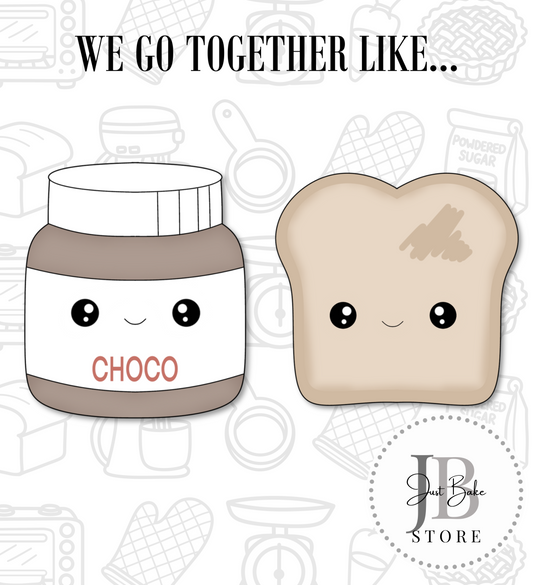 449. We go Together Like Choco Spread and Toast Cookie Cutter Set