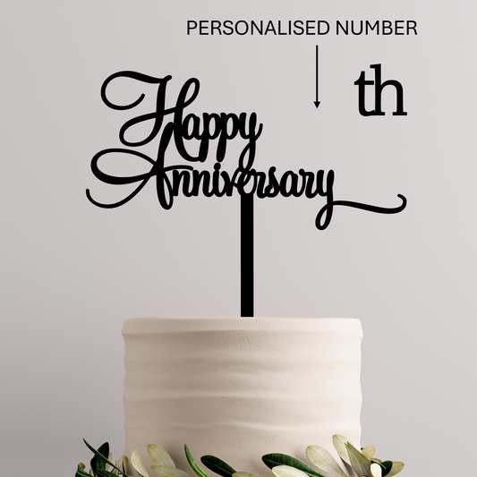 463. Personalised Happy Anniversary Cake Topper
