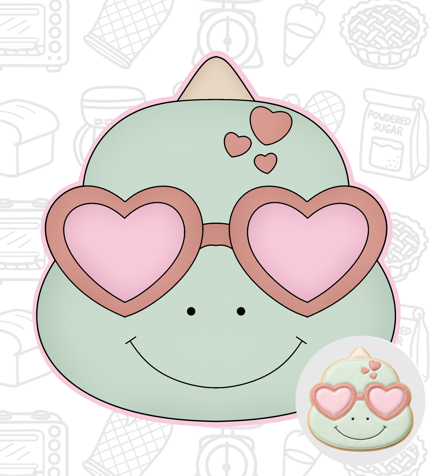 485. Valentines Dino Cookie Cutter