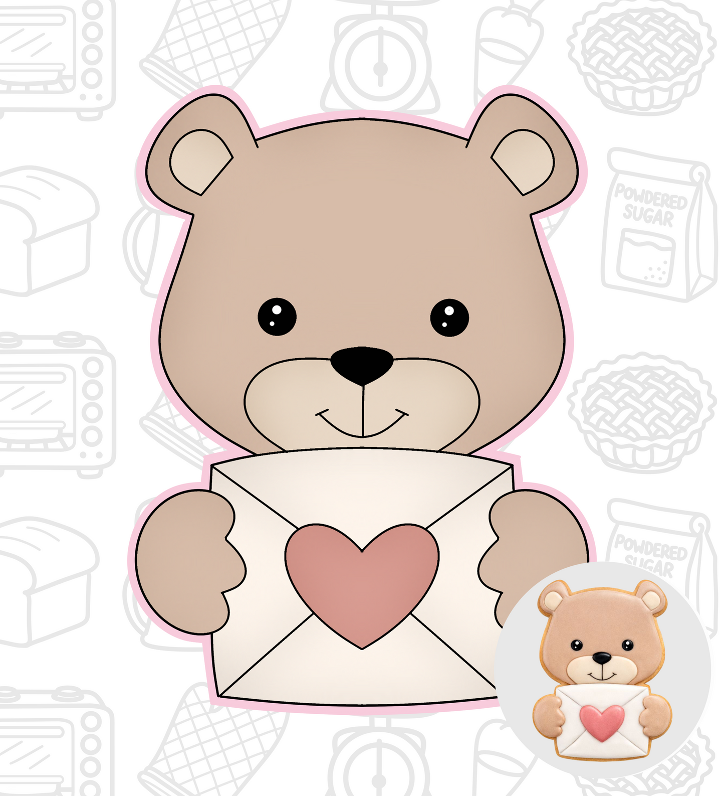 486. Valentines Bear Cookie Cutter