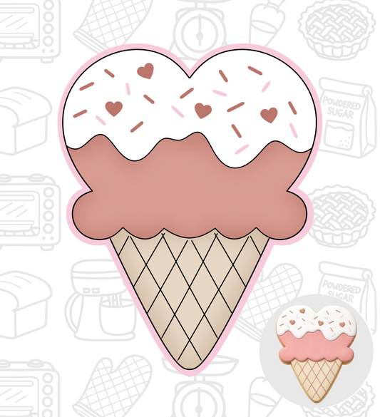 492. Valentines Ice Cream Cookie Cutter