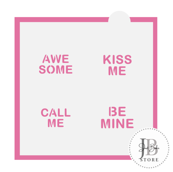 535. Conversation Hearts Sayings Stencil 1