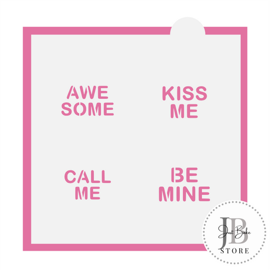535. Conversation Hearts Sayings Stencil 1