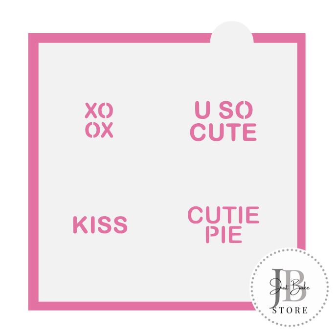 537. Conversation Hearts Sayings Stencil 3