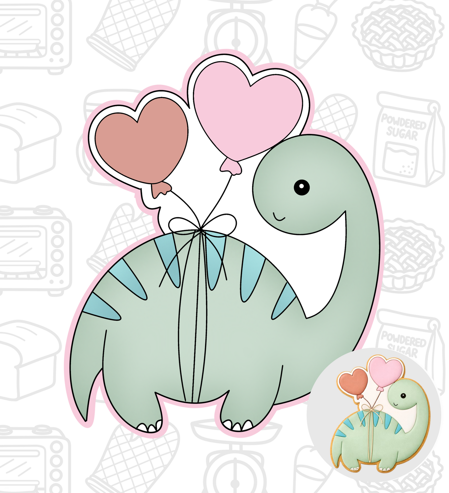 546. Valentines Dinosaur Cookie Cutter