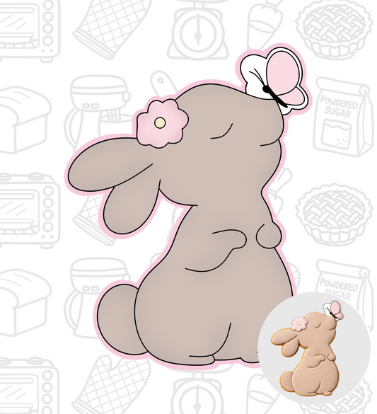 572. Bunny with Butterfly Cookie Cutter