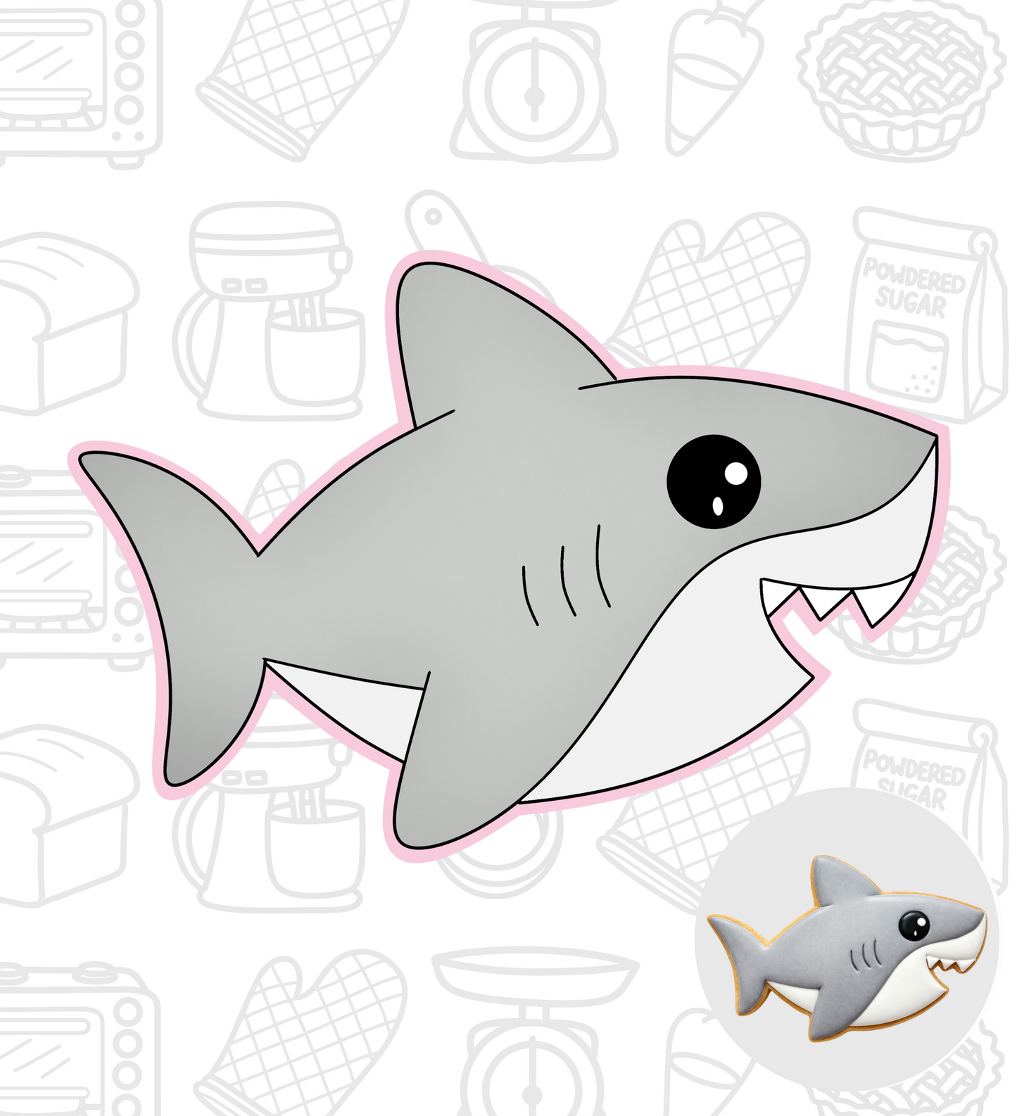 609. Shark Cookie Cutter