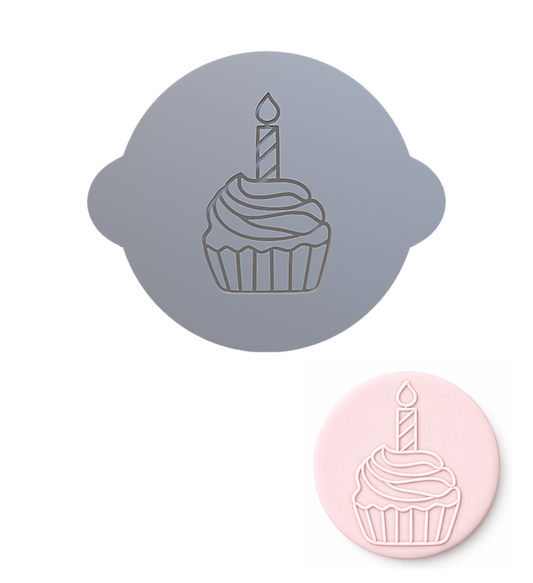676. Cupcake Candle Fondant Debosser (3D Printed)