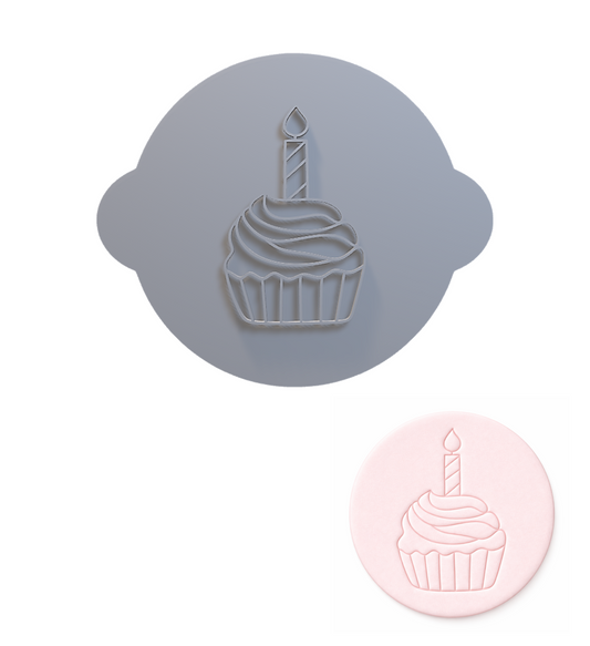677. Cupcake Candle Fondant Stamp